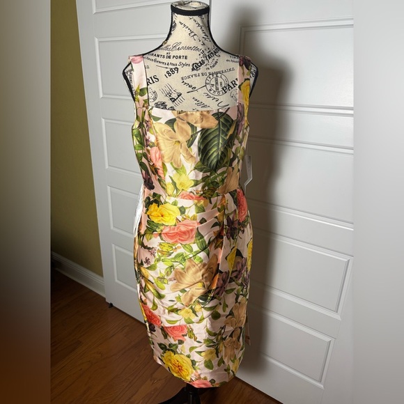NWT Kay Unger Hyacinth Sleeveless Draped Dress Bridal Multi Blush - Picture 4 of 11